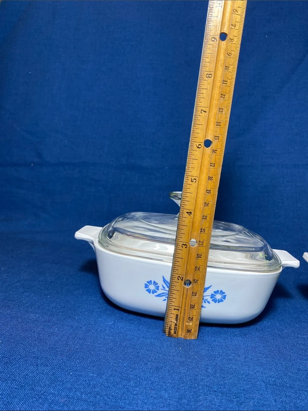 Corningware Two Vintage 1 qt Casseroles P-1-B in Blue Cornflower with one Lid